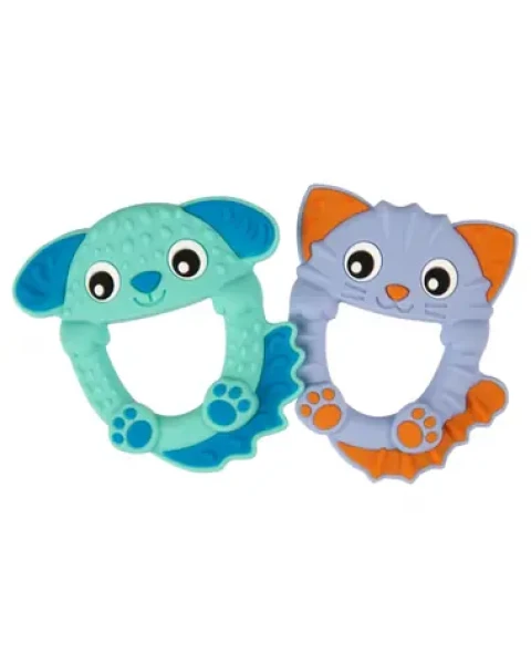 Playgro - Silikónové hryzátka mačička a psík