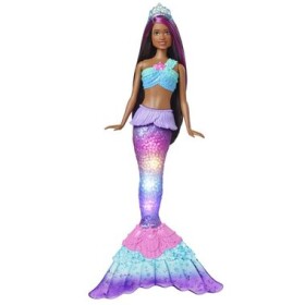 Mattel HDJ37 Barbie Dreamtopia - blikajúca morská panna brunetka