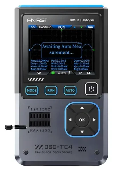 FNIRSI DSO-TC4 / Osciloskop 3 v 1 / Tester súčiastok / Generátor signálu / 10 MHz / 48 MSa/s / USB-C (DSO-TC4)