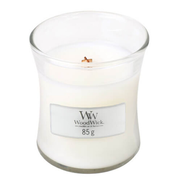 Woodwick White Teak 85g - váza malá / doba horenia: až 20h (5038581111810)