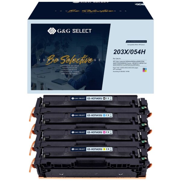 G&G toner kombinované balenie náhradný HP 203X čierna, zelenomodrá, purpurová, žltá kompatibilná toner; GS-H203X-4P