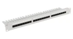 Lanberg sivý / Patch panel / 24 portov / Cat6A / UTP / s policou / 1U / 19" (PPUA-1124-S)