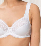Dámska moderná čipkovaná+bavlnená podprsenka W02 - WHITE - biela 0003 - TRIUMPH WHITE 90D