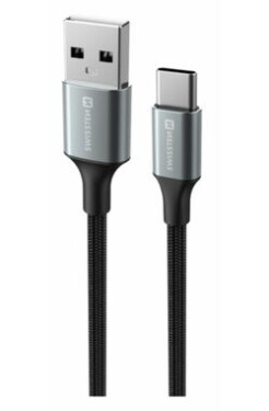 Swissten TEXTILE II dátový kábel USB - USB-C 1.5m čierna (71521309)