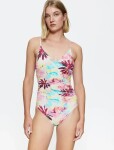 Dámske jednodielne plavky Summer Fleur OP 01 - Triumph tmavá kombinace tyrkysové (M025) 048C