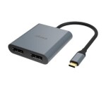 Akasa AK-CBCA18-18BK USB-C hub strieborná / USB-C dokovací adaptér / USB-C 3.0 / 2x DisplayPort / 4K@60Hz (AK-CBCA18-18BK)