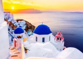 ENJOY Puzzle Východ slnka NAD Santorini, Grécko