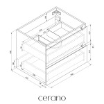 CERANO - Kúpeľňová skrinka pod umývadlo Carole - dub medový - 54x48x45 CER-670774