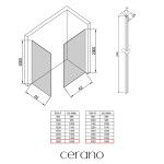 CERANO - Sprchová zástena Walk-in Crystal TL/P - 10 mm - bezvzperový systém - chróm, transparentné sklo - 160x160x200 CER-8050BD80471