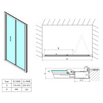 POLYSAN - EASY BLACK sprchové dvere skladacie 900, číre sklo EL1990B