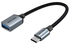 Vention / OTG kábel / USB-C (M) - USB-A 3.0 (F) / 0,15 m / šedá / USB 3.2 Gen 1 (CCXHB)