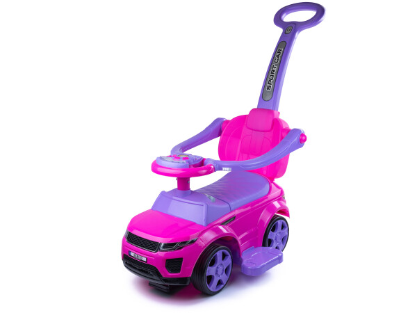 Mamido Mamido Odrážadlo Sport Car s vodiacou tyčou 3v1 ružové