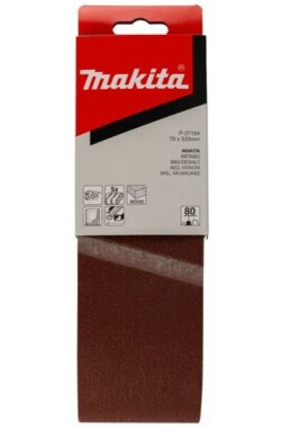 Makita P-37194 Brúsny pás 76 x 533mm K80 / 5ks (P-37194)