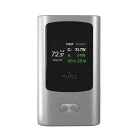 Puro Powerbanka 10000mAh sivá / Powerbanka / 45W / USB-A + USB-C / Displej