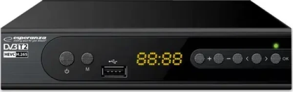 Esperanza EV106R čierna / Digitálny tuner DVB-T2 / H.265 / HEVC (EV106R)