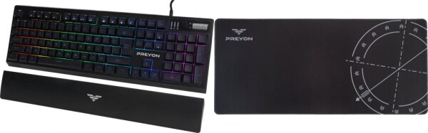 PREYON Klawiatura Preyon Long Claw Alpha (PLCA104B) + Podkładka gamingowa Preyon Falcon Speed XL (PFS90)