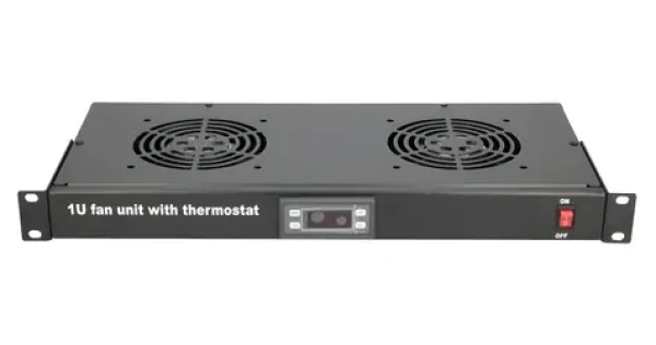 Extralink Ventilačná jednotka čierna / Ventilačná jednotka / 19" / 1U / 2 ventilátory / s termostatom (EX.19089)