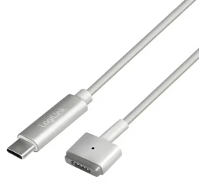 LogiLink USB-C na MagSafe 2 strieborná / Napájací kábel / 1,8 m / USB PD 87 W (PA0226)