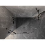 MEXEN/S - Lunar sprchovací kút štvrťkruh krídlový ľavá 100 x 90, transparent, grafit kartáčovaná 833-100L-090P-66-00