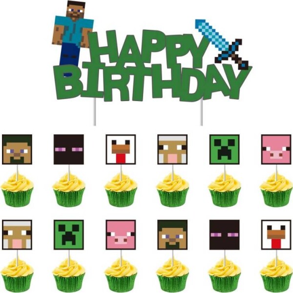 Zápich do torty a muffinov 13 ks Minecraft - Cakesicq - Cakesicq