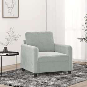 VidaXL Fotel, jasnoSivý, 60 cm, obity aksamitem