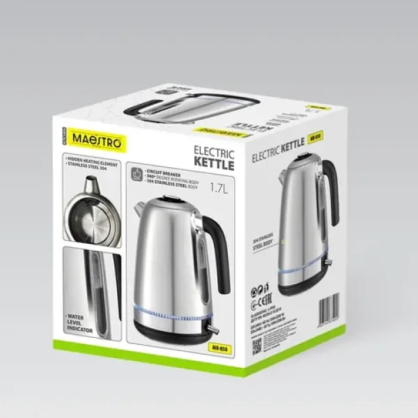 Maestro MR-050 strieborná / Rýchlovarná kanvica / 2200W / 1.7 L (MR-050)