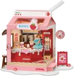 Robotime miniatúra domčeka Mliečny bar Strawberry