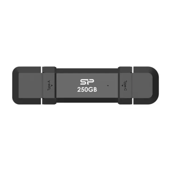 Silicon Power DS72 250GB čierna / USB-A + USB-C 3.2 Gen 2 / R: 1050MBs / W: 850MBs (SP250GBUC3S72VPK)