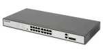 Digitus 16- Port PoE čierna / Switch / Nespravovaný / 10/100 / PoE 250W / 2x SFP combo (DN-95342-1)