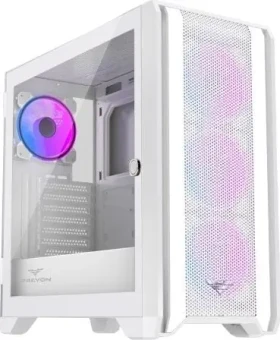 PREYON Nest Windy+ ARGB biela / ATX / USB-A 3.0 / USB-A 2.0 / USB-C / 4X 120mm / bez zdroja / priehľadná bočnica (PRENWP04W)