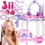 MalPlay Toaletný stolík MALÁ PRINCEZNA s kúzelnou paličkou a MP3