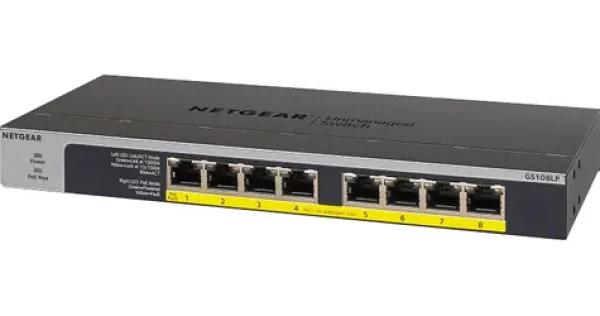 Netgear GS108LP / Switch / 8x Gigabit / Flexible PoE+ / neriadený (GS108LP-100EUS)