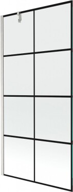 MEXEN/S - Next vaňová zástena FIX 90 x 150, čierna vzor, nikel kartáčovaná 895-090-000-00-77-97