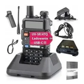 Baofeng UV-5R HTQ čierna / Vysielačka / USB-C / 5 W / FM rádio (UV-5R HTQ USB-C)