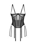 Dámsky sexy korzet Euphori black - Obsessive 2XL/3XL