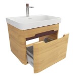 Kúpeľňová skrinka s umývadlom SAT Fusion 57,5x43x45 cm dub medový mat SATFUSION60DMMWBA SATFUSION60DMMWBA