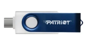Patriot Xporter X550 128GB bielo-modrá / Flash disk / USB 3.2 Gen 1 / USB-A + USB-C / Čítanie 80 MB/s (PS128GX550AAD)