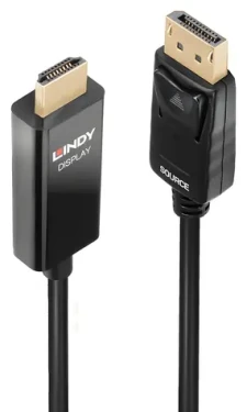 Lindy DisplayPort na HDMI aktívny / Prepojovací kábel / 2 m / 4K 60Hz / HDR (40926)