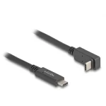 DeLock USB-C rovný/lomený kábel 1 m čierna / USB kábel / USB 3.2 Gen 2 / 10 Gbps / PD 60 W / DP Alt Mode 4K (80034)