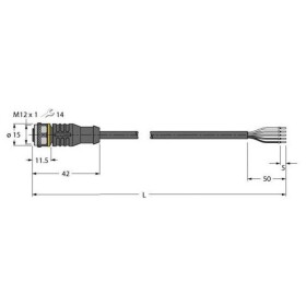 Turck RKC4.5T-5/TXL pripojovací kábel pre senzory - aktory, 6625507, piny: 5, 5 m, 1 ks; 6625507