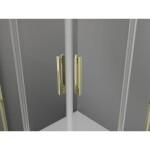 MEXEN - Exo štvorcový posuvný sprchovací kút 90 x 90, transparent, zlato 8111-090-090-50-00