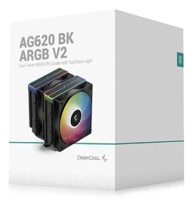 DEEPCOOL AG620 BK ARGB V2 čierna / Chladič CPU / 2x 120 mm ARGB / Hydro Bearing / AMD + Intel (R-AG620-BKAMMN-GJD)