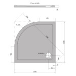 POLYSAN - SERA sprchová vanička z liateho mramoru, štvrťkruh 100x100cm, R550, biela 62111