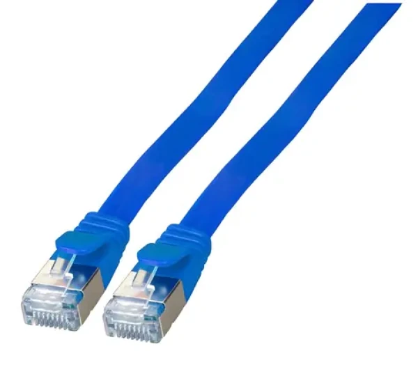 EFB U/FTP Cat6A 3 m modrá / Plochý patch kábel / RJ-45 / PVC / 10 Gbit/s (K5545BL.3)