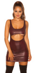 Sexy KouCla UnderBoob? WetLook Minidress BORDEAUX Einheitsgroesse