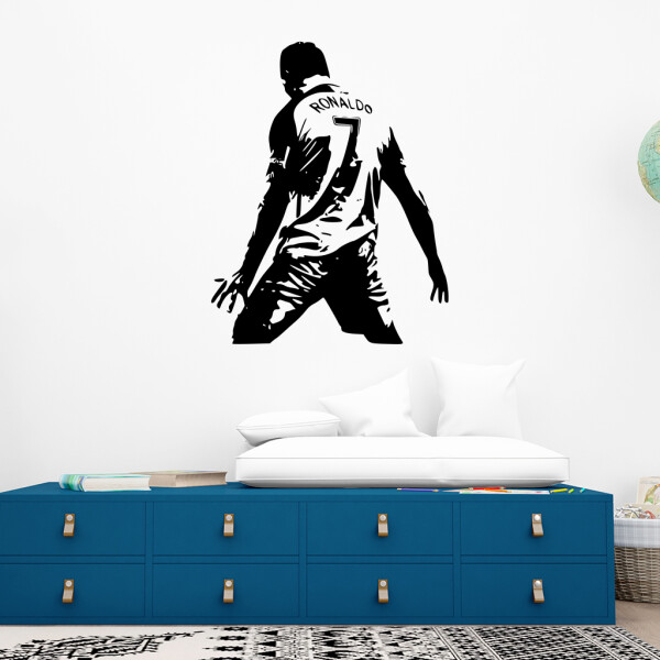 Veselá Stena Samolepka Futbalista Ronaldo Farba: černá, Veľkosť: 40 x 51 cm
