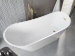 MEXEN/S - Alta vaňa voľne stojaca 170 x 75, biela, sifón a prepad zlatá 52141707500-50