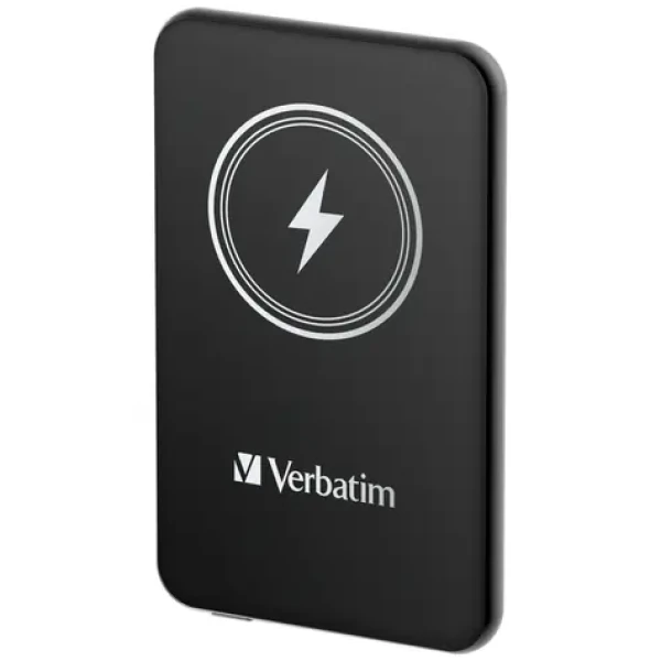 Verbatim Charge 'n' Go čierna / Magnetická bezdrôtová powerbanka / 5000 mAh / USB-C / MagSafe / 15-20 W (32240)