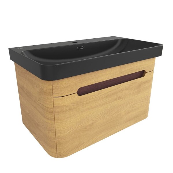 Kúpeľňová skrinka s umývadlom SAT Fusion 77,5x43x45 cm dub medový mat SATFUSION80DMBKM SATFUSION80DMBKM