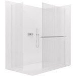 CERANO - Sprchová zástena Walk-in Crystal TL/P - 8 mm - bezvzperový systém + polička/držiak na uteráky - chróm, ryhované sklo - 120x90x200 CER-8050BD6531
